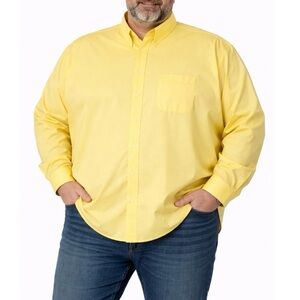Chaps Sunlit Yellow Wrinkle-Free Shirt SZ 2XL Regular fit butter yellow neck 18"